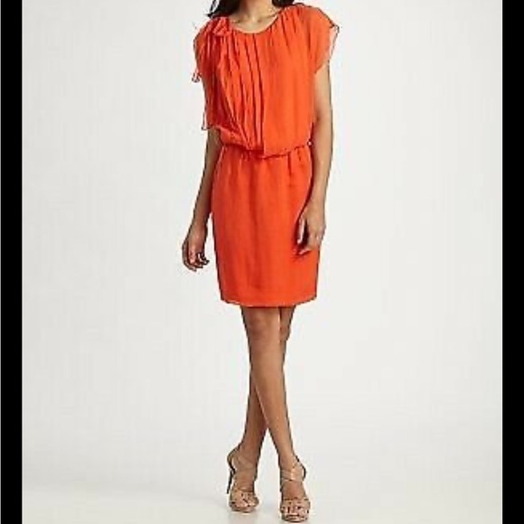 Robert Rodriguez Silk mandarin orange mini dress women’s size small 4 - Picture 1 of 6